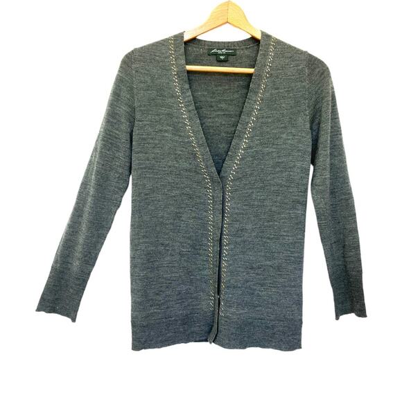 Eddie Bauer Sweaters - Eddie Bauer 100% Merino Wool Cardigan Sz S Women’s V Neck Sweater Brass Green